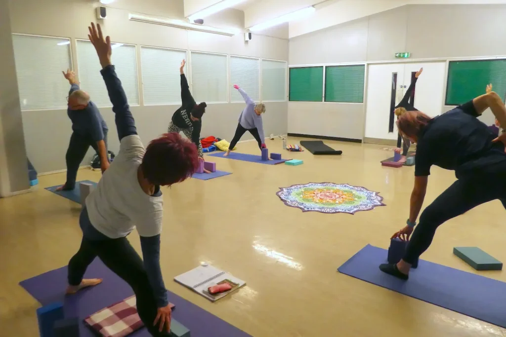 a photo of michelle teaching her westhoughton yoga class